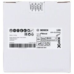  R574 Best for Metal X-LOCK Fiberschleifscheiben Bosch X-LOCK Fiberschleifscheibe, Ø125 mm, K 120, R574, Best for Metal, 1 Stück, für kleine Winkelschleifer 12375871