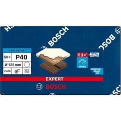  EXPERT C470 Schleifblatt ohne Löcher für Winkelschleifer und Bohrer Bosch EXPERT C470 Schleifpapier ohne Löcher für Winkelschleifer und Bohrer, 125 mm, G 40, 50-tlg., für kleine Winkelschleifer 12376086
