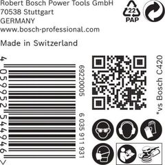 EXPERT C470 Schleifblatt ohne Löcher für Winkelschleifer und Bohrer Bosch EXPERT C470 Schleifpapier ohne Löcher für Winkelschleifer und Bohrer, 125 mm, G 400, 50-tlg., für kleine Winkelschleifer 12376087
