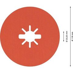  EXPERT R782 Prisma Ceramic X-LOCK Fiberscheiben Bosch EXPERT R782 Prisma Ceramic Fiberscheibe, X-LOCK, 115 mm, 22,23 mm, G 60, 5-tlg., für kleine Winkelschleifer 12375806