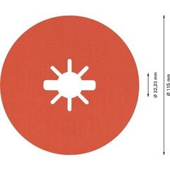  EXPERT R782 Prisma Ceramic X-LOCK Fiberscheiben Bosch EXPERT R782 Prisma Ceramic Fiberscheibe, X-LOCK, 115 mm, 22,23 mm, G 80, 5-tlg., für kleine Winkelschleifer 12375805