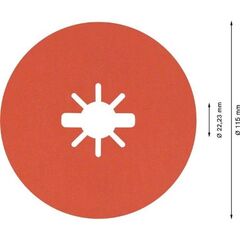  EXPERT R782 Prisma Ceramic X-LOCK Fiberscheiben Bosch EXPERT R782 Prisma Ceramic Fiberscheibe, X-LOCK, 115 mm, 22,23 mm, G 120, 5-tlg., für kleine Winkelschleifer 12375807