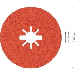  EXPERT R782 Prisma Ceramic X-LOCK Fiberscheiben Bosch EXPERT R782 Prisma Ceramic X-LOCK Fiberscheibe, 115 mm, 22,23 mm, G 36, für kleine Winkelschleifer 12375800