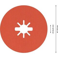  EXPERT R782 Prisma Ceramic X-LOCK Fiberscheiben Bosch EXPERT R782 Prisma Ceramic X-LOCK Fiberscheibe, 115 mm, 22,23 mm, G 60, für kleine Winkelschleifer 12375798