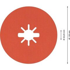  EXPERT R782 Prisma Ceramic X-LOCK Fiberscheiben Bosch EXPERT R782 Prisma Ceramic X-LOCK Fiberscheibe, 115 mm, 22,23 mm, G 80, für kleine Winkelschleifer 12375801