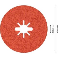  EXPERT R782 Prisma Ceramic X-LOCK Fiberscheiben Bosch EXPERT R782 Prisma Ceramic X-LOCK Fiberscheibe, 125 mm, 22,23 mm, G 36, für kleine Winkelschleifer 12375795