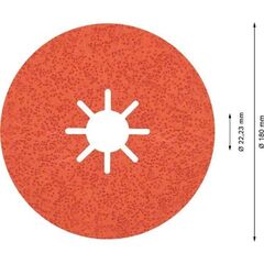  EXPERT R782 Prisma Ceramic Fiberscheiben Bosch EXPERT R782 Prisma Ceramic Fiberscheibe, 180 mm, 22,23 mm, G 36, für große Winkelschleifer mit Spannmutter 12375811