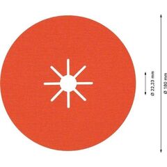  EXPERT R782 Prisma Ceramic Fiberscheiben Bosch EXPERT R782 Prisma Ceramic Fiberscheibe, 180 mm, 22.23 mm, G 80, für große Winkelschleifer mit Spannmutter 12375810