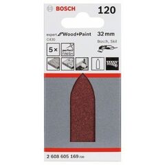  C430 Expert for Wood Schleifpapier für Deltaschleifer Bosch Schleifblatt C430, 5er-Pack, für Deltaschleifer 12376187