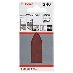  C430 Expert for Wood Schleifpapier für Deltaschleifer Bosch Schleifblatt C430, 5er-Pack, für Deltaschleifer 12376191