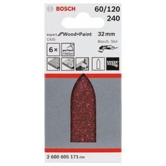  C430 Expert for Wood Schleifpapier für Deltaschleifer Bosch Schleifblatt C430, 6er-Pack, für Deltaschleifer 12376192