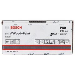  C470 Best for Wood and Paint Schleifpapier für Deltaschleifer und Multifunktionswerkzeuge Bosch Schleifblatt C470, 50er-Pack, für Deltaschleifer 12376172