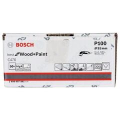  C470 Best for Wood and Paint Schleifpapier für Deltaschleifer und Multifunktionswerkzeuge Bosch Schleifblatt C470, 50er-Pack, für Deltaschleifer 12376179