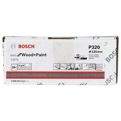  C470 Best for Wood and Paint Schleifpapier für Exzenterschleifer Bosch Schleifblatt C470, 50er-Pack, für Exzenterschleifer 12376423