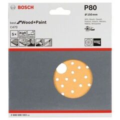  C470 Best for Wood and Paint Schleifpapier für Exzenterschleifer Bosch Schleifblatt C470, 5er-Pack, für Exzenterschleifer 12376432