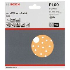  C470 Best for Wood and Paint Schleifpapier für Exzenterschleifer Bosch Schleifblatt C470, 5er-Pack, für Exzenterschleifer 12376459