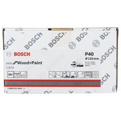  C470 Best for Wood and Paint Schleifpapier für Exzenterschleifer Bosch Schleifblatt C470, 50er-Pack, für Exzenterschleifer 12376458