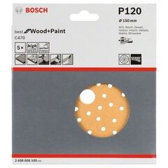  C470 Best for Wood and Paint Schleifpapier für Exzenterschleifer Bosch Schleifblatt C470, 5er-Pack, für Exzenterschleifer 12376488