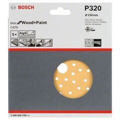  C470 Best for Wood and Paint Schleifpapier für Exzenterschleifer Bosch Schleifblatt C470, 5er-Pack, für Exzenterschleifer 12376466