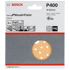  C470 Best for Wood and Paint Schleifpapier für Exzenterschleifer Bosch Schleifblatt C470, 5er-Pack, für Exzenterschleifer 12376444