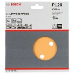  C470 Best for Wood and Paint Schleifpapier für Exzenterschleifer Bosch Schleifblatt C470, 5er-Pack, für Exzenterschleifer 12376462