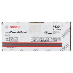 C470 Best for Wood and Paint Schleifpapier für Exzenterschleifer Bosch Schleifblatt C470, 50er-Pack, für Exzenterschleifer 12376437
