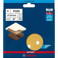 EXPERT C470 Schleifblatt mit 8 Löchern für Exzenterschleifer Bosch EXPERT C470 Schleifpapier mit 8 Löchern für Exzenterschleifer, 125 mm, G 320, 5-tlg., für Exzenterschleifer 12376329