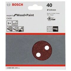  C430 Expert for Wood Schleifpapier für Exzenterschleifer Bosch Schleifblatt C430, 5er-Pack, für Exzenterschleifer 12376514