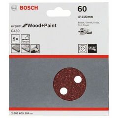  C430 Expert for Wood Schleifpapier für Exzenterschleifer Bosch Schleifblatt C430, 5er-Pack, für Exzenterschleifer 12376513