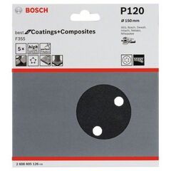  F355 Best for Coatings and Composites Schleifpapier für Exzenterschleifer Bosch Schleifblatt F355, 5er-Pack, für Exzenterschleifer 12376534