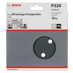  F355 Best for Coatings and Composites Schleifpapier für Exzenterschleifer Bosch Schleifblatt F355, 5er-Pack, für Exzenterschleifer 12376558