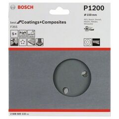 F355 Best for Coatings and Composites Schleifpapier für Exzenterschleifer Bosch Schleifblatt F355, 5er-Pack, für Exzenterschleifer 12376545