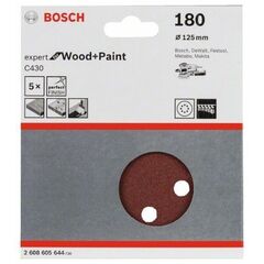  C430 Expert for Wood Schleifpapier für Exzenterschleifer Bosch Schleifblatt C430, 5er-Pack, für Exzenterschleifer 12376531
