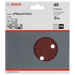  C430 Expert for Wood Schleifpapier für Exzenterschleifer Bosch Schleifblatt C430, 5er-Pack, für Exzenterschleifer 12376533