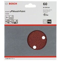  C430 Expert for Wood Schleifpapier für Exzenterschleifer Bosch Schleifblatt C430, 5er-Pack, für Exzenterschleifer 12376518