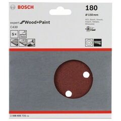  C430 Expert for Wood Schleifpapier für Exzenterschleifer Bosch Schleifblatt C430, 5er-Pack, für Exzenterschleifer 12376525