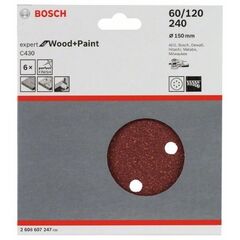  C430 Expert for Wood Schleifpapier für Exzenterschleifer Bosch Schleifblatt C430, 6er-Pack, für Exzenterschleifer 12376517