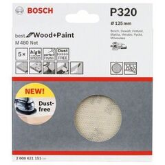  M480 Best for Wood and Paint Schleifnetze für Exzenterschleifer Bosch Schleifblatt, für Exzenterschleifer 12376579