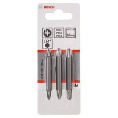  Extra Hard Schrauberbitpacks mit Doppelklinge, Phillips Bosch 3-tlg. Doppelklingen-Set, für Bohrmaschinen 12377005
