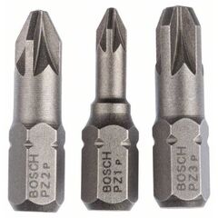  Extra Hard Schrauberbitpacks, Pozidriv Bosch Dreiteiliges Schrauberbit-Set, Extra Hard, für Bohrmaschinen 12376988