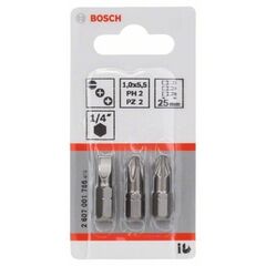  Extra Hard Schrauberbitpacks, verschiedene Bosch 3-tlg. Schrauberbit-Set Extra-Hart (gemischt), für Bohrmaschinen 12376998
