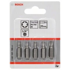  Extra Hard Schrauberbitpacks, Torx Bosch Fünfteiliges Schrauberbit-Set, Extra Hard, für Bohrmaschinen 12376992