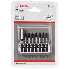  Impact Control Schrauberbits PH, PZ, T Bosch Impact Control Power Bit Pack, 8-tlg., 2 x PH2; 2 x PZ2; 1 x T20; 1 x T25; 1 x T30, für Schlagschrauber 12377027