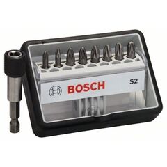  Extra Hard Schrauberbitsets – Robust Line – PZ Bosch 8+1-tlg. Schrauberbit-Set, Robust Line, S PZ, Extra Hard-Ausführung, für Bohrmaschinen 12372352