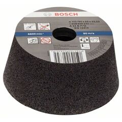  Konische Schleiftöpfe für Metall Bosch Schleiftopf, konisch-Metall/Guss, für große Winkelschleifer mit Spannmutter 12377375