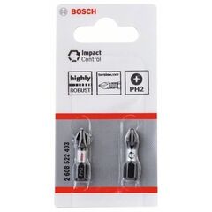  Schrauberbit-Packs Impact Control Phillips Bosch Impact Control Schrauberbit, 25 mm, 2x PH2, für Schraubendreher 12377056