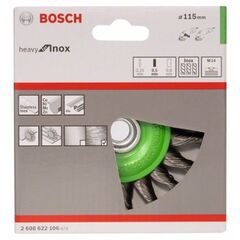  Gezopfte Scheibenbürsten Heavy for Inox für Winkelschleifer Bosch Scheibenbürste 115 mm, gezopfter rostfreier Stahldraht, für kleine Winkelschleifer 12377427
