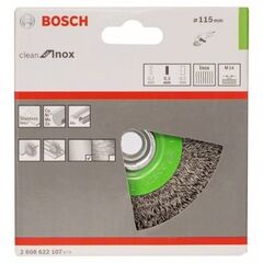  Gewellte Scheibenbürsten Clean for Inox für Winkelschleifer Bosch Scheibenbürste 115 mm, gewellter rostfreier Stahldraht, für kleine Winkelschleifer 12377425