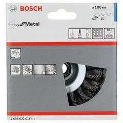  Heavy for Metal Gezopfte Kegelbürste für Winkelschleifer Bosch Kegelbürste, 100 mm, gezopfter Stahldraht, für kleine Winkelschleifer 12377428