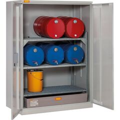  160 - Schadstoffsammelstation Cemo Fassschrank m. Fassregal & GFK-Wanne 150 l, 140x84x195 cm 12383750
